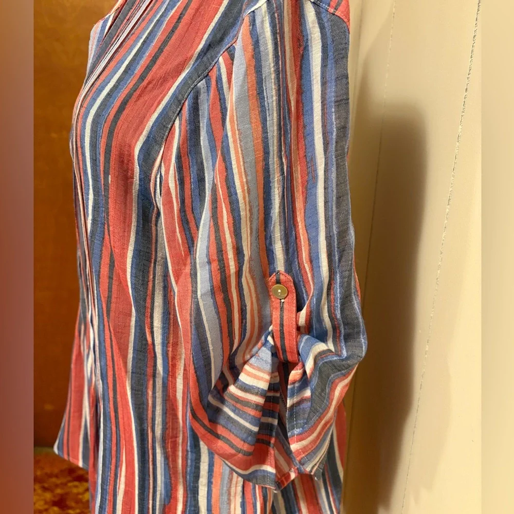 Ruby Rd. Multicolor Striped Button-Down Shirt - Picture 3 of 5